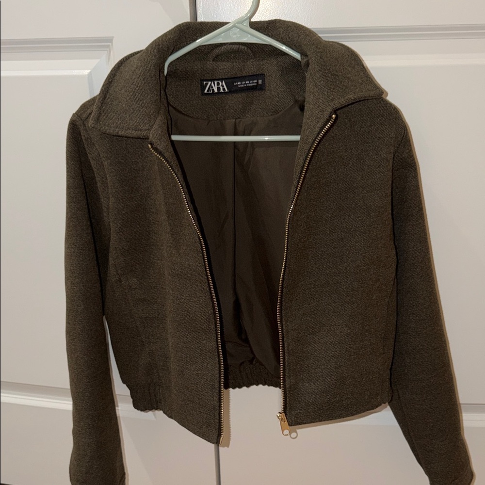 Zara Women's Khaki Bomber Jacket